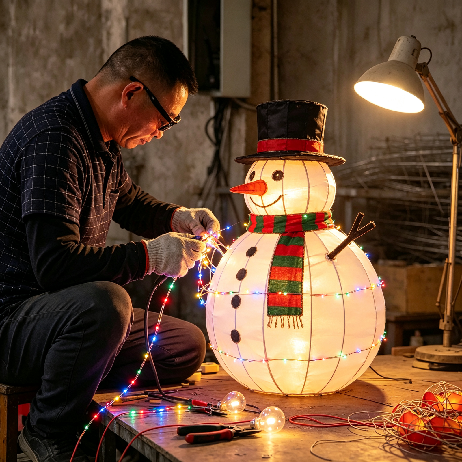 Mythnova lantern festival installation at night
